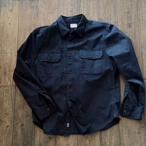 Todd Snyder Navy Utility Work Shirt Overshirt Dual Pocket Size Large
